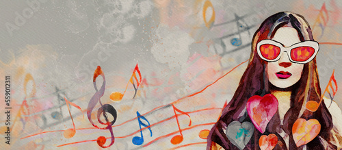 Photography Festival, carnival or party background. Watercolor design