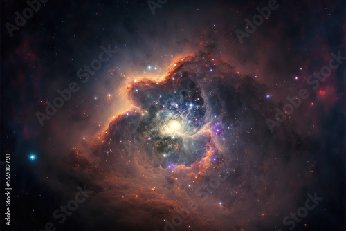 Supernova Galaxy 8k hype realistic. spiral galaxy in space background. background of supernova nebula and stars, glowing mysterious universe. Space texture illustration. Generative ai © Ron