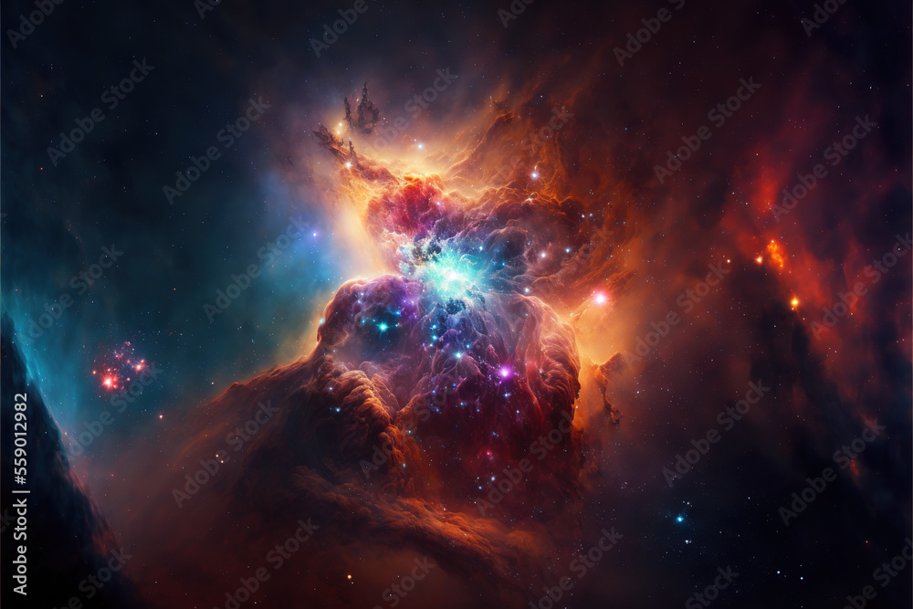 Supernova Galaxy 8k hype realistic. spiral galaxy in space background. background of supernova nebula and stars, glowing mysterious universe. Space texture illustration. Generative ai