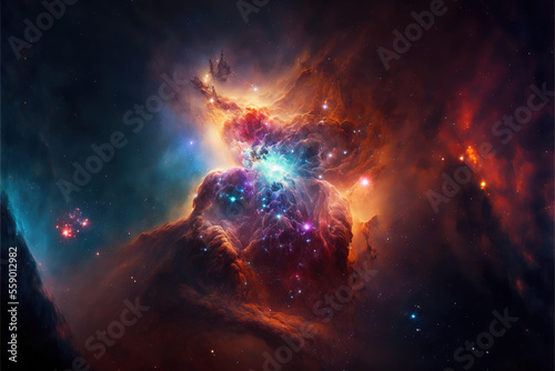 Supernova Galaxy 8k hype realistic. spiral galaxy in space background. background of supernova nebula and stars  glowing mysterious universe. Space texture illustration. Generative ai