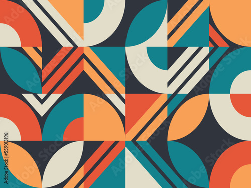 Retro abstract geometric seamless pattern background