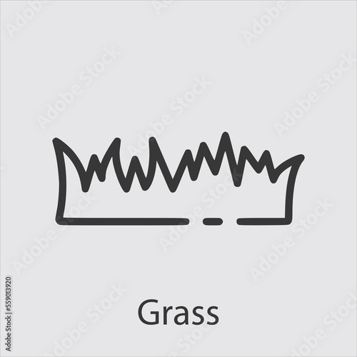 grass  icon vector icon.Editable stroke.linear style sign for use web design and mobile apps,logo.Symbol illustration.Pixel vector graphics - Vector