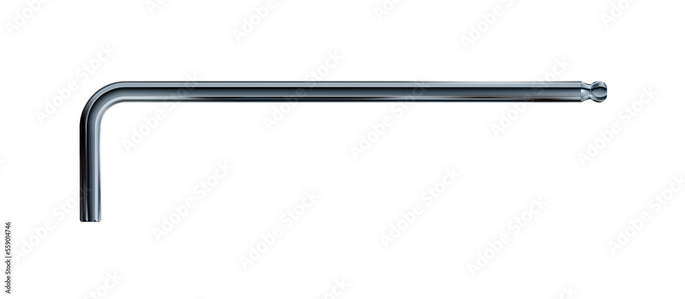 Realistic Dark Hex or inbus key, metal tool isolated. Png. Realistic Dark Hex or inbus key, metal tool isolated. Png.