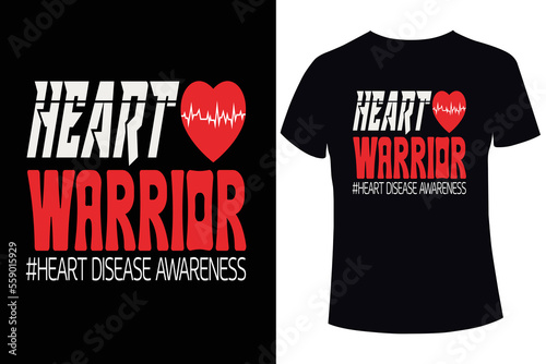 Heart warrior, Heart disease awareness t-shirt design template
