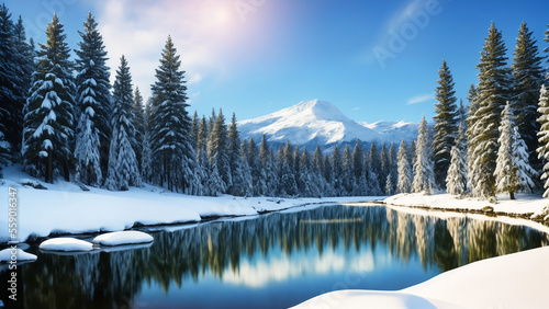 winter landscape in the mountains © ApertureArtist