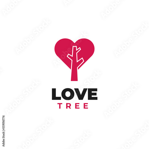 Vector tree of love logo design vector illustration