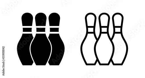 Bowling icon vector illustration. bowling ball and pin sign and symbol.