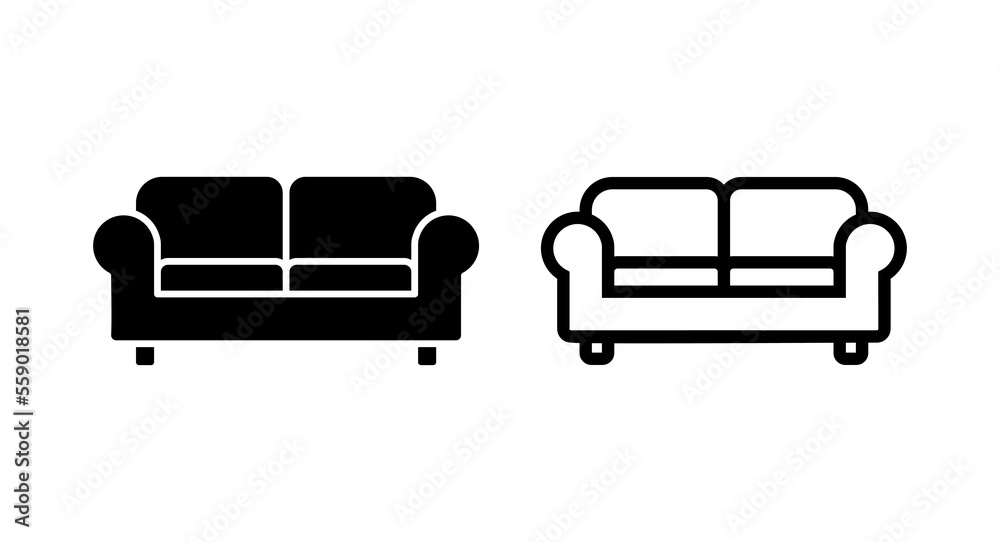 Sofa icon vector illustration. sofa sign and symbol. furniture icon Sofa icon vector illustration. sofa sign and symbol. furniture icon