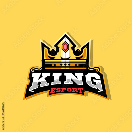 King esport logo design vector with modern illustration concept style for badge, emblem and t-shirt printing.