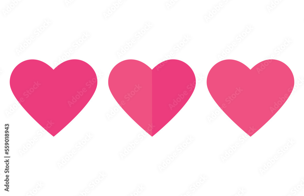 Vector heart in different styles