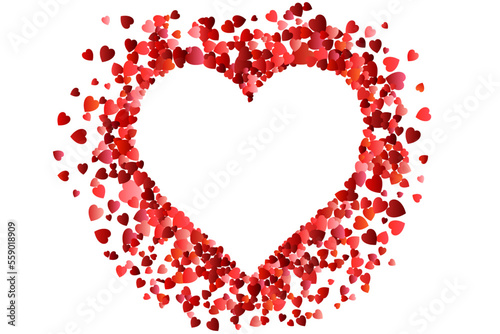 Valentines day Love. Decorative heart background with many flying valentines hearts. Vector illustration.