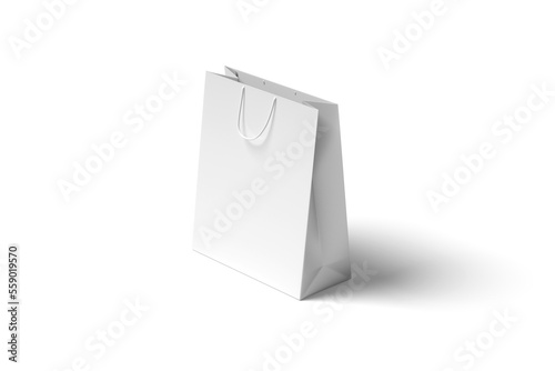 white shopping bag isolated mockup