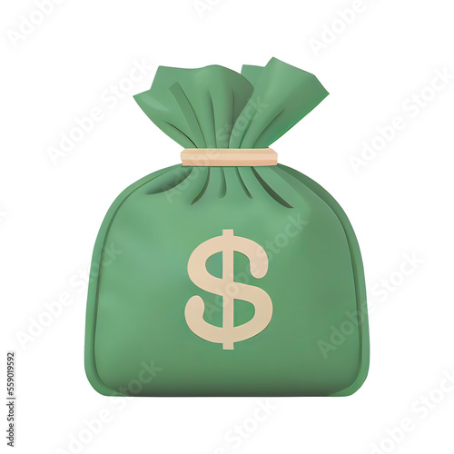 Money Bag Icon 3D