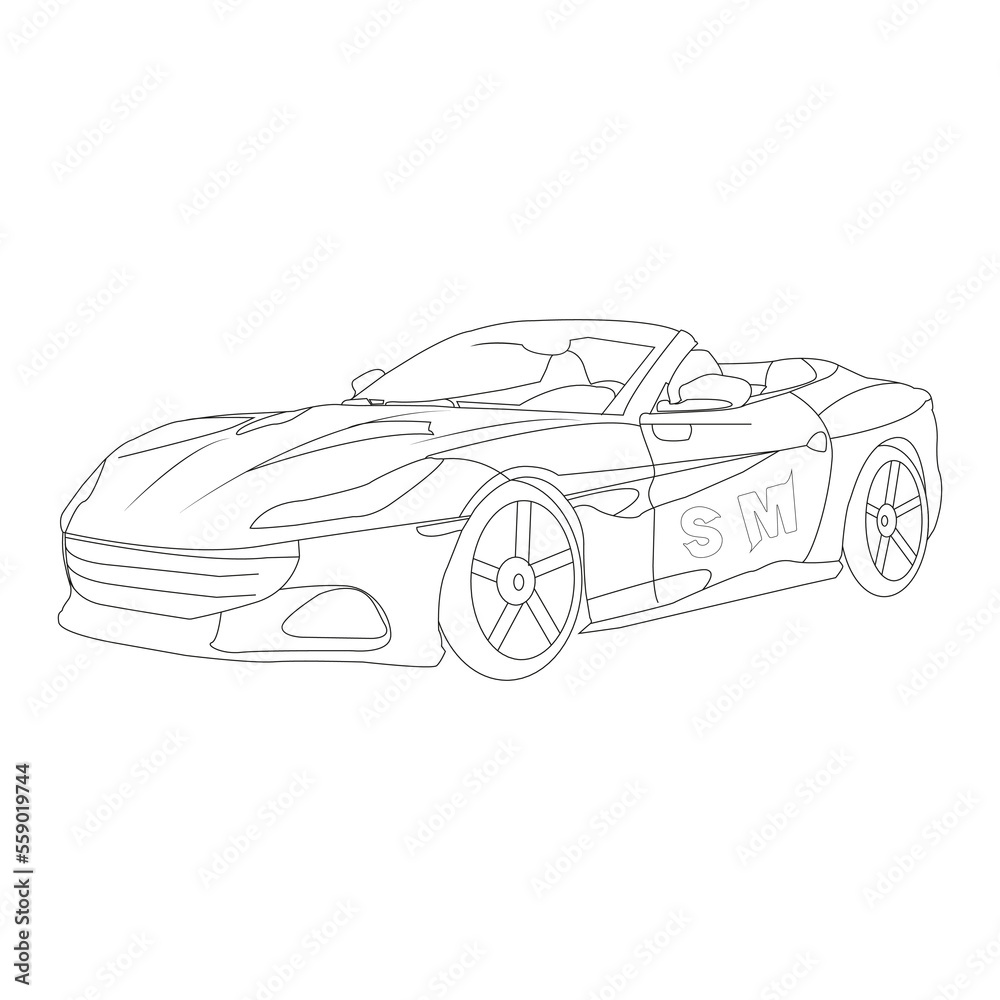 Car coloring page for kids Stock Vector | Adobe Stock