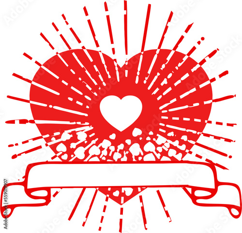 Drawing design of a pair of red hearts. Can be used for glasses, mugs, invitations, decorations, sticker, etc.