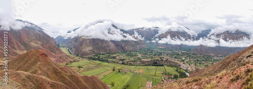 Peruvian countryside landscape on the sacred valley, taken on December 2022.