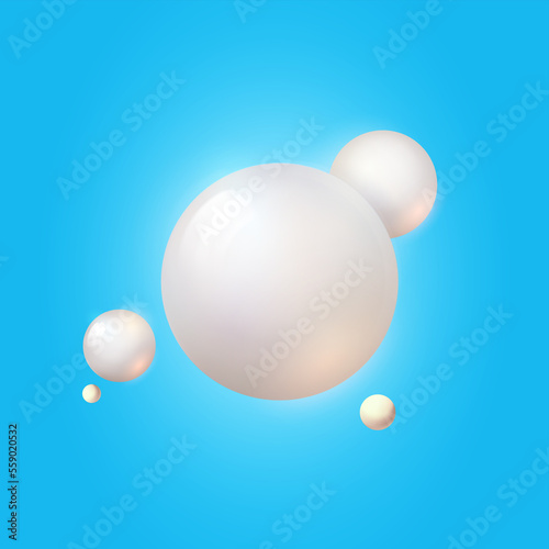 Vector set 3d sphere. Realistic glossy 3d balls.