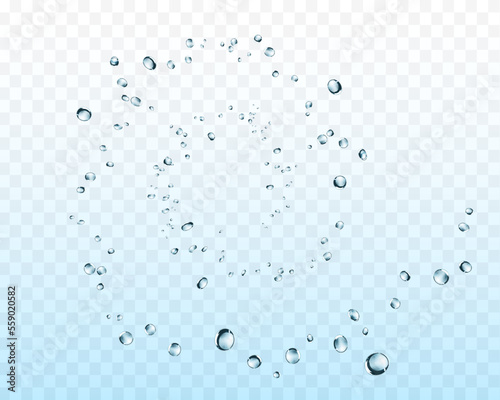 Leinwand Poster Bubbles underwater texture isolated on transparent background
