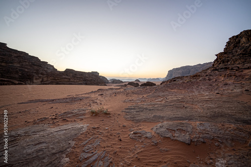 Sunrise in Wadi Rum desert, Jordan