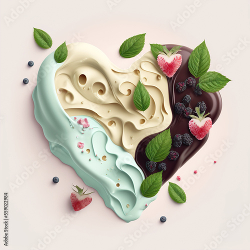 Ice cream Heart shape Valentines Day, Wedding, Love