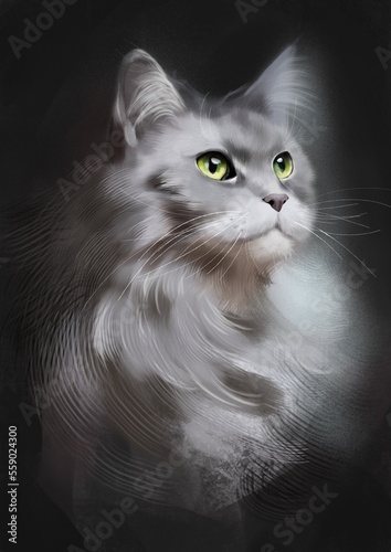 Cat with green eyes 