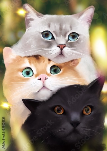 Three cats 