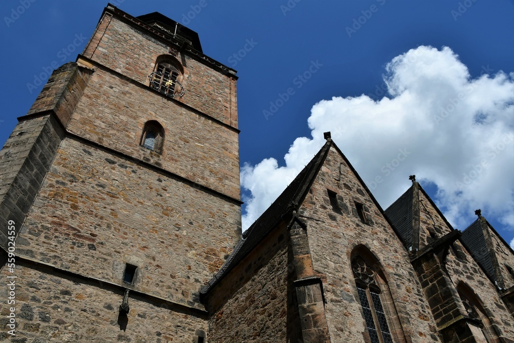 Turm der Walpurgiskirche in Alsfeld / Vogelsbergkreis