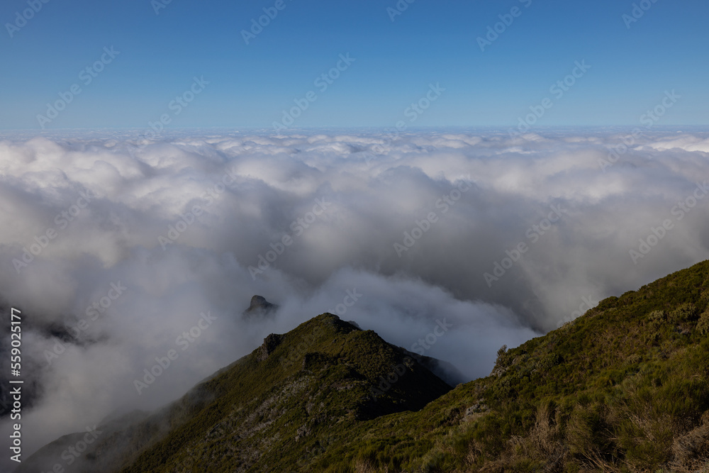A beautiful hike from a car park to the top of Pico Ruivo in Madeira.