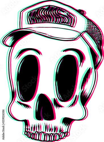 Skull wearing a hat
