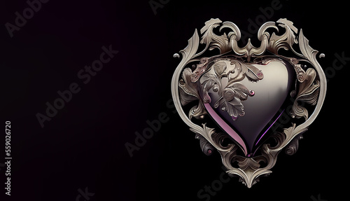 Beautiful Metal Heart for Valentine's Day Celebration. Generative ai