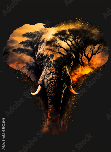 Elefant im Herzen der Savanne