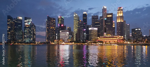View of Singapore Skyline at night