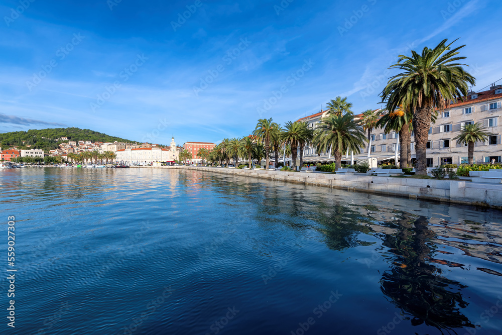 Beautiful view of the Split promenade, Dalmatia, Croatia