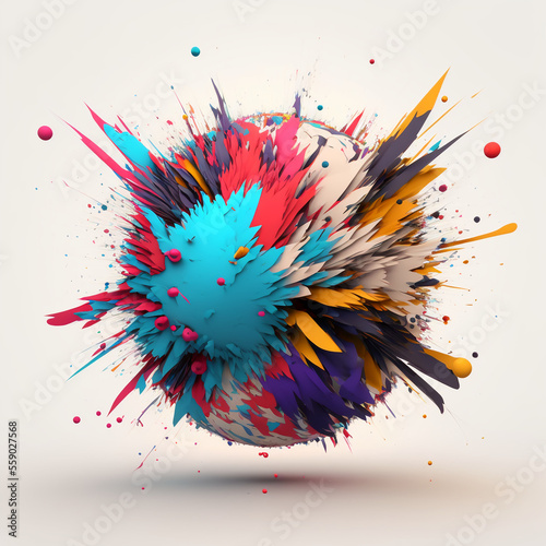 Color ball explodes