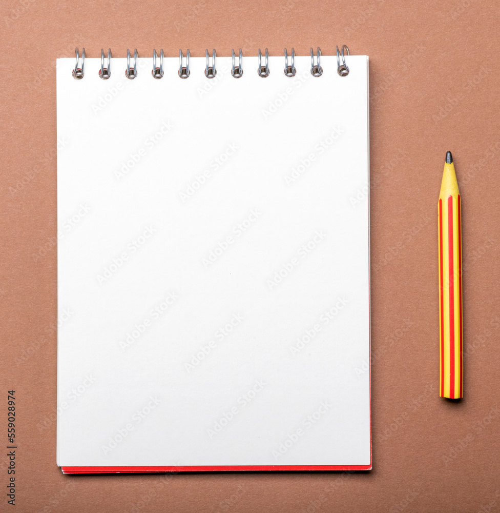 Blank notepad on office table Blank notepad on office table
