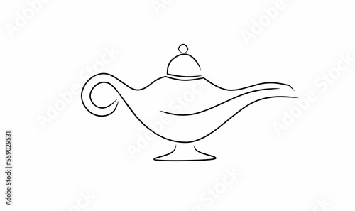 Aladdin lamp icon isolated on white background