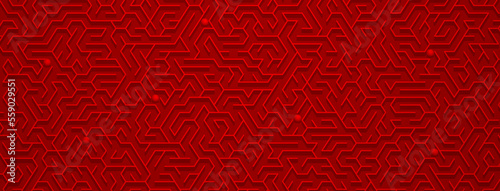 Abstract background with maze pattern in various shades of red colors