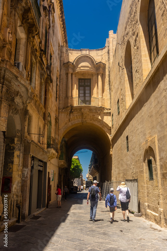 Valletta, Malta, 22 May 2022:  Street in the old town center of Valletta © Stefano Zaccaria