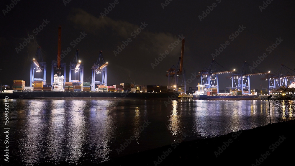 Container terminal Altenwerder in the port of Hamburg - travel photography