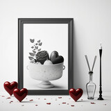 Valentine's day heart in frame. generative ai
