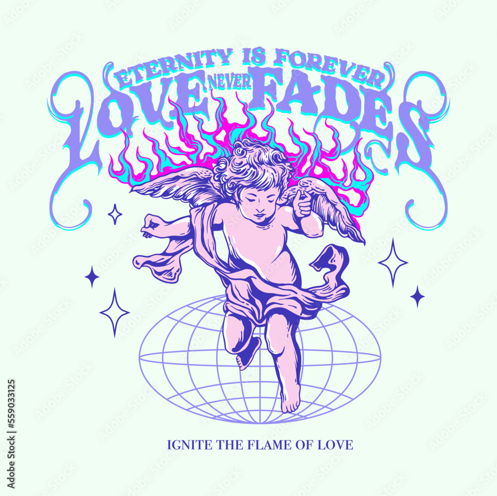 custom hand drawn an illustration with slogan and flames custom hand drawn an illustration with slogan and flames