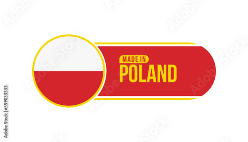 Made in Poland. Product packaging label with Poland flag. Vector illustration Free Download Made in Poland. Product packaging label with Poland flag. Vector illustration - GFXLoad