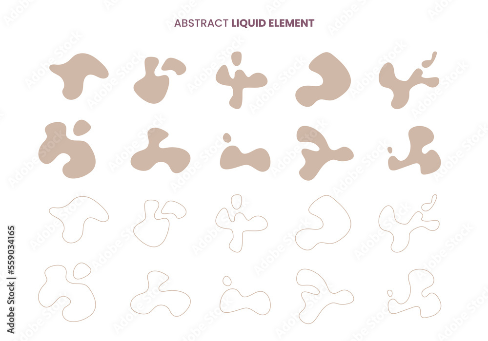 abstract liquid shape and stroke for aesthetic design
