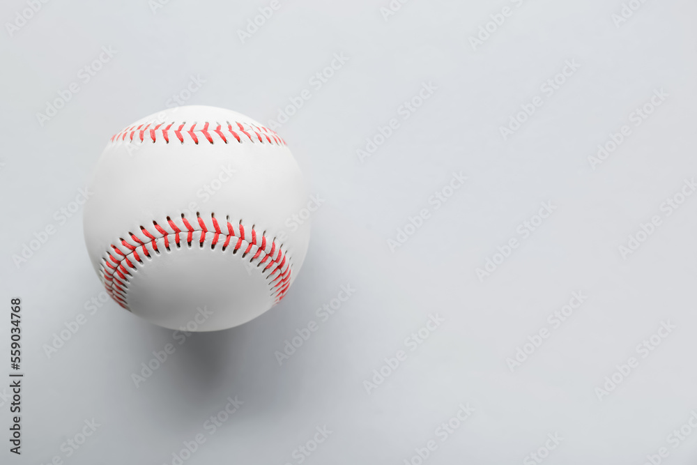Baseball ball on white background, top view with space for text. Sports game Baseball ball on white background, top view with space for text. Sports game