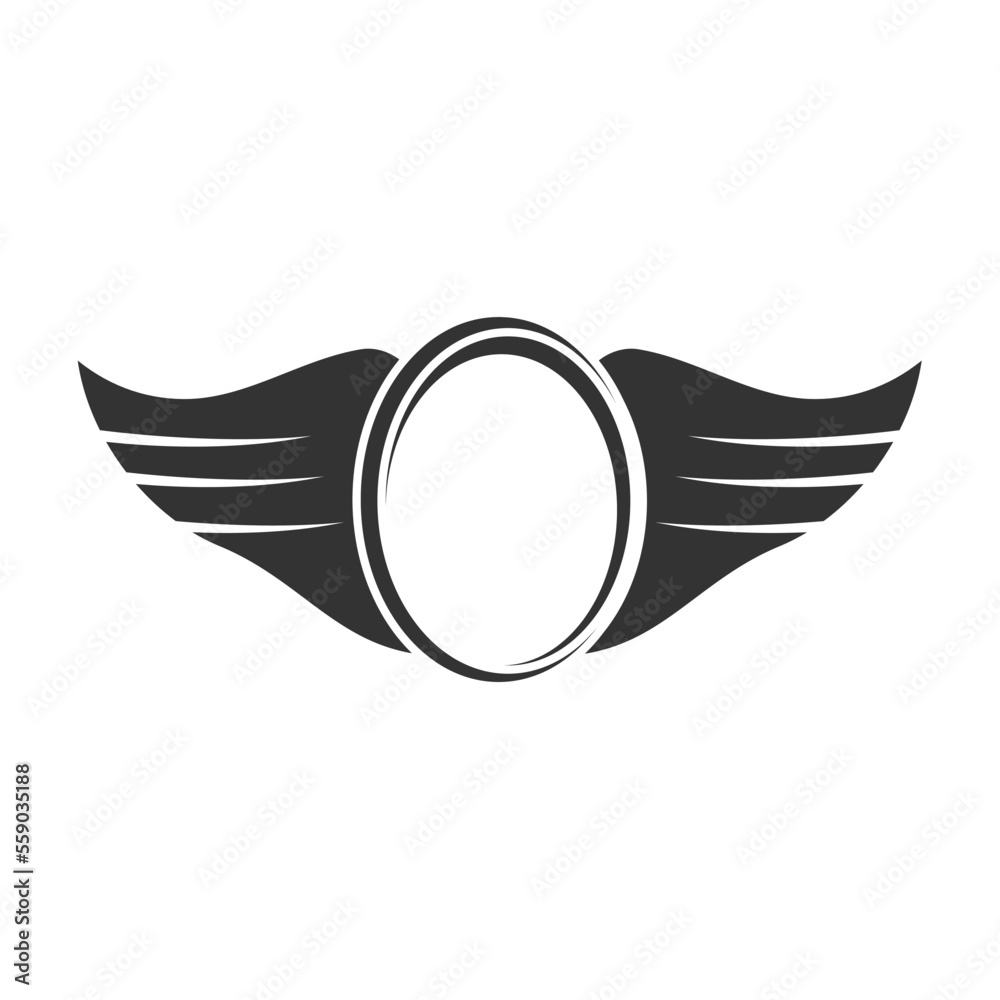 Fototapeta premium emblem blank wing shield ribbon logo template Icon Illustration Brand Identity