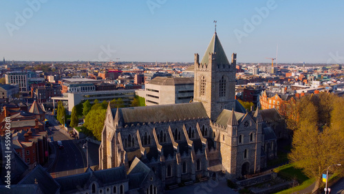 Photography Christ Church Cathedral in Dublin - aerial view
