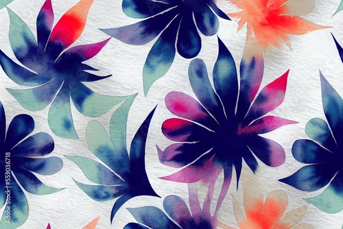 Shibori seamless tie-dye design. Ornamental motifs in a rainbow of color. Generative AI