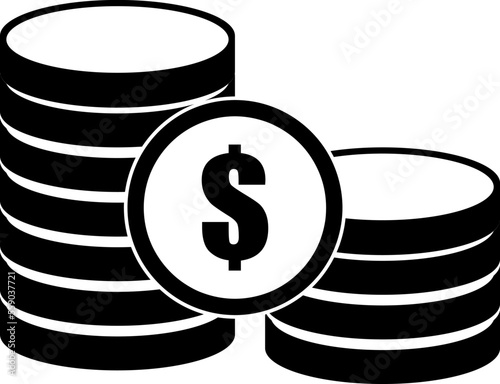Dollar coin icon in trendy flat style isolated on white background. Symbol for your web site design..eps