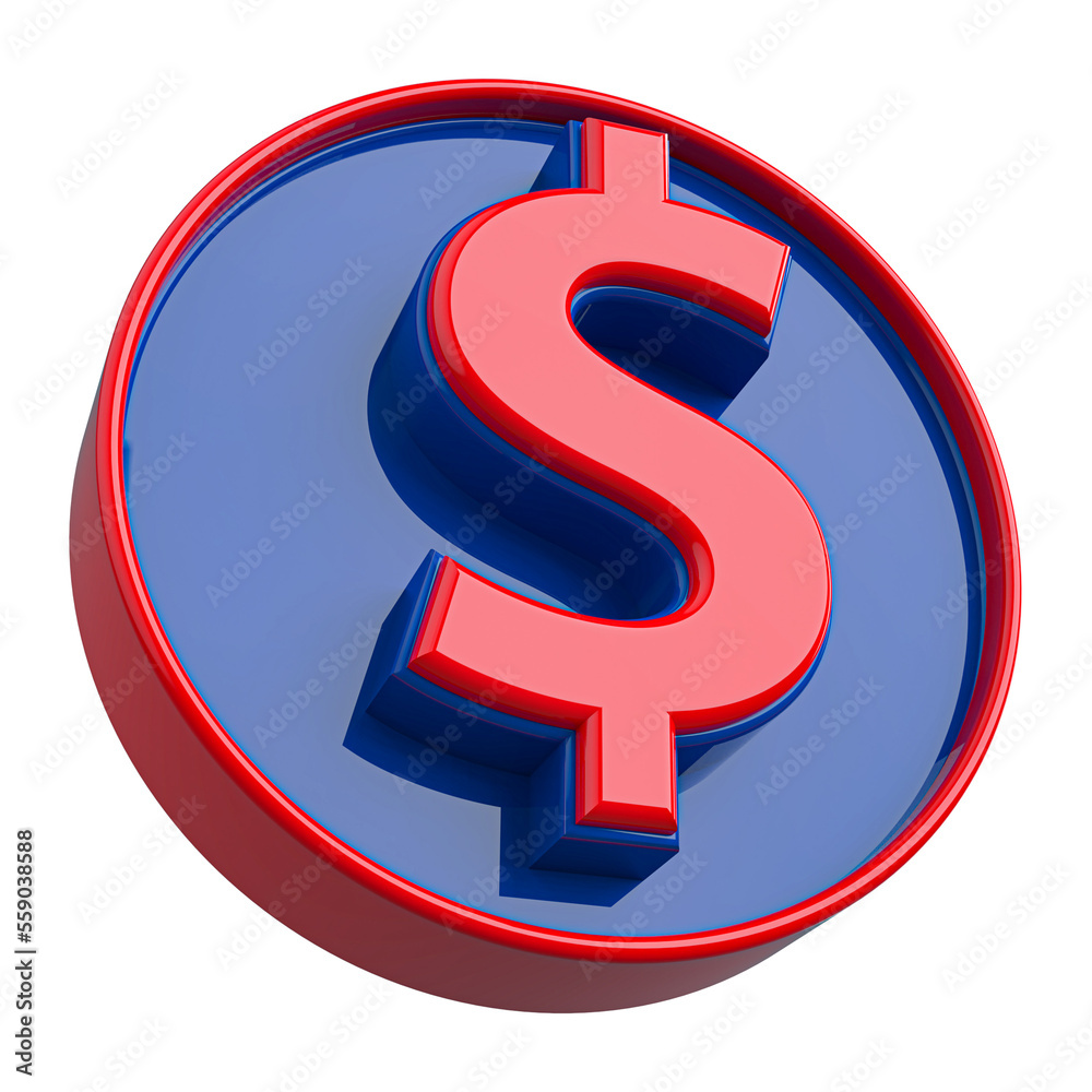 Icon 3d Dollar currency with generative AI Icon 3d Dollar currency with generative AI