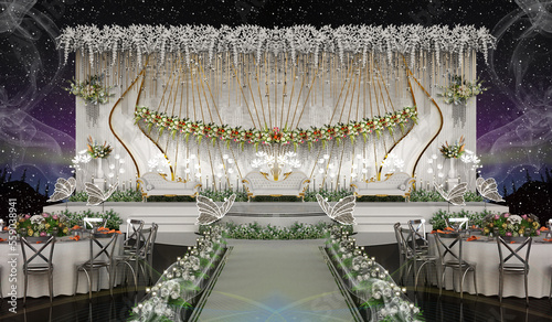 wedding decoration, decor, flower, 3d render, 3d illustratios, wedding stage, wedding backdroop, wedding backgroud photo